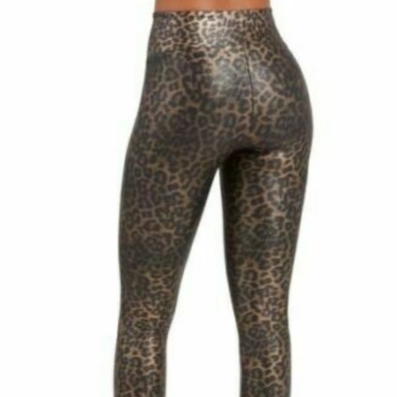 SPANX Pants - NWT SPANX Leopard Print FAUX LEATHER LEGGINGS PANT